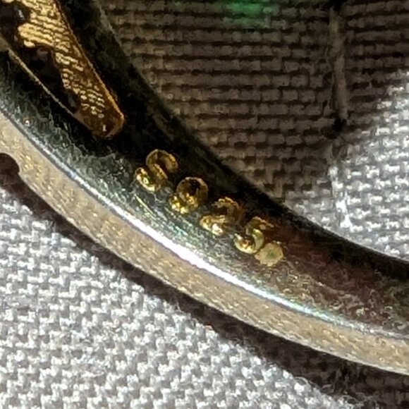 Size 8 Sterling Silver 925 & Gold Accented Emerald Green Statement Ring 5223 - Picture 7 of 8